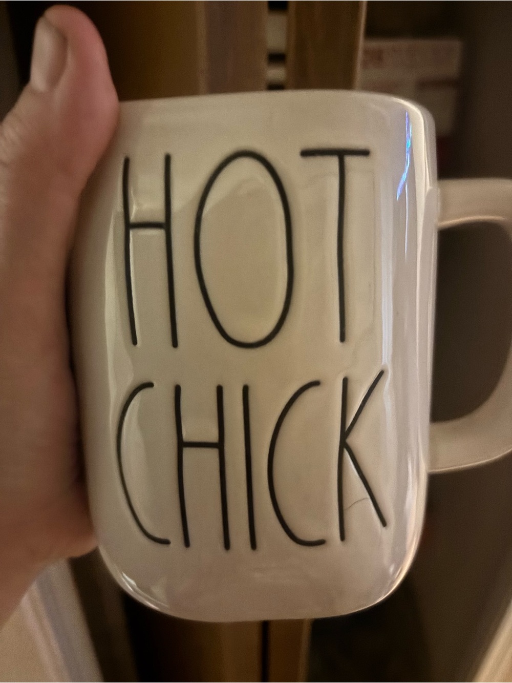 Rae Dunn  'Hot Chick' Ceramic Coffee Mug - metallic shiny color